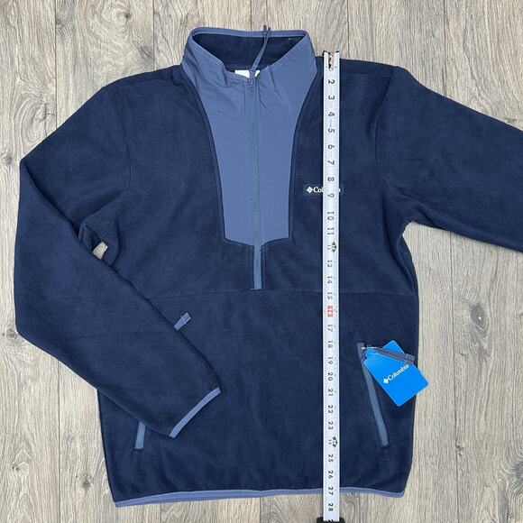 Columbia 1/2 Zip Fleece Jacket Sz Small Mens Navy Blue Sequoia Grove $60 - Picture 3 of 12